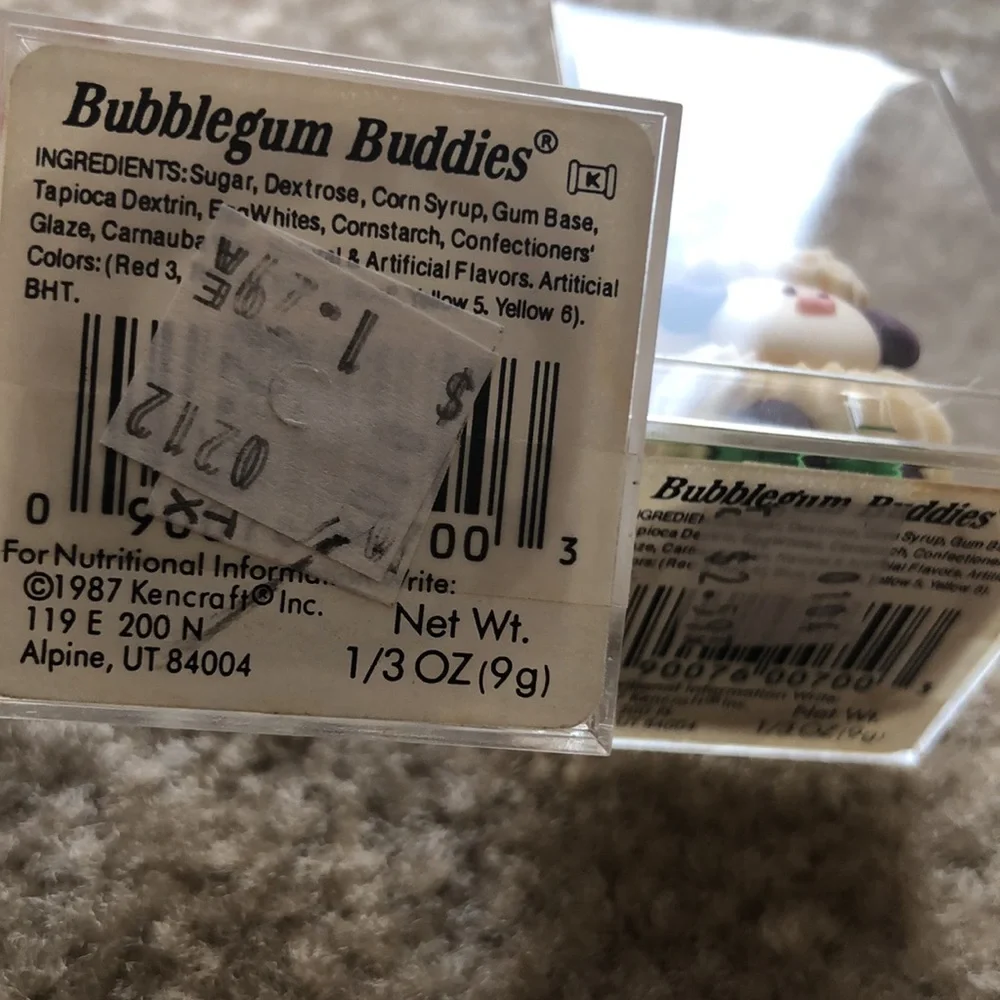 Vintage 1987 Kencraft Bubblegum Buddies in Plastic Case w/Original Stickers